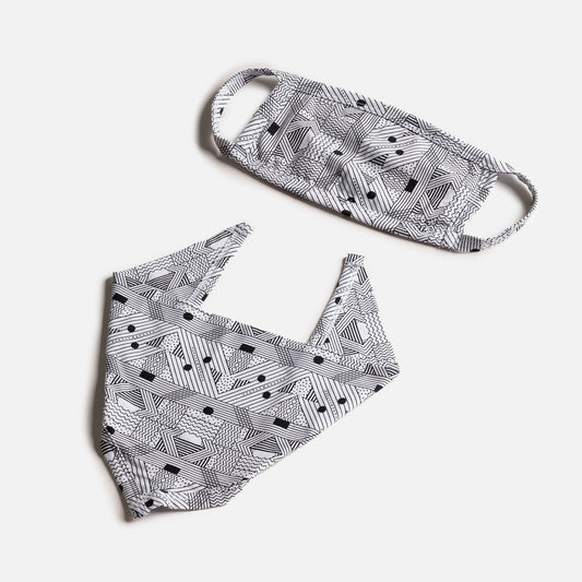 Matching Human & Dog Bandana & Face Mask Bundle - Geometric