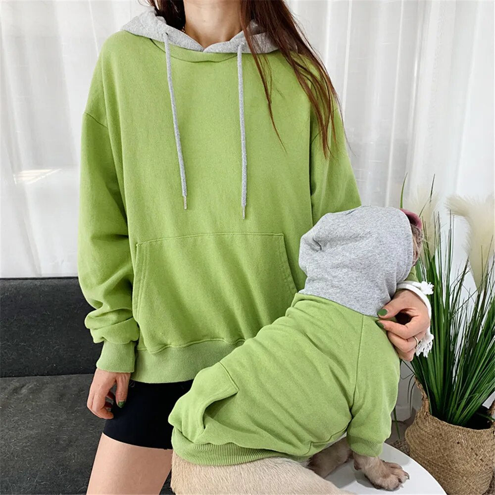 Casual Dog and Owner Matching Hoodie Set