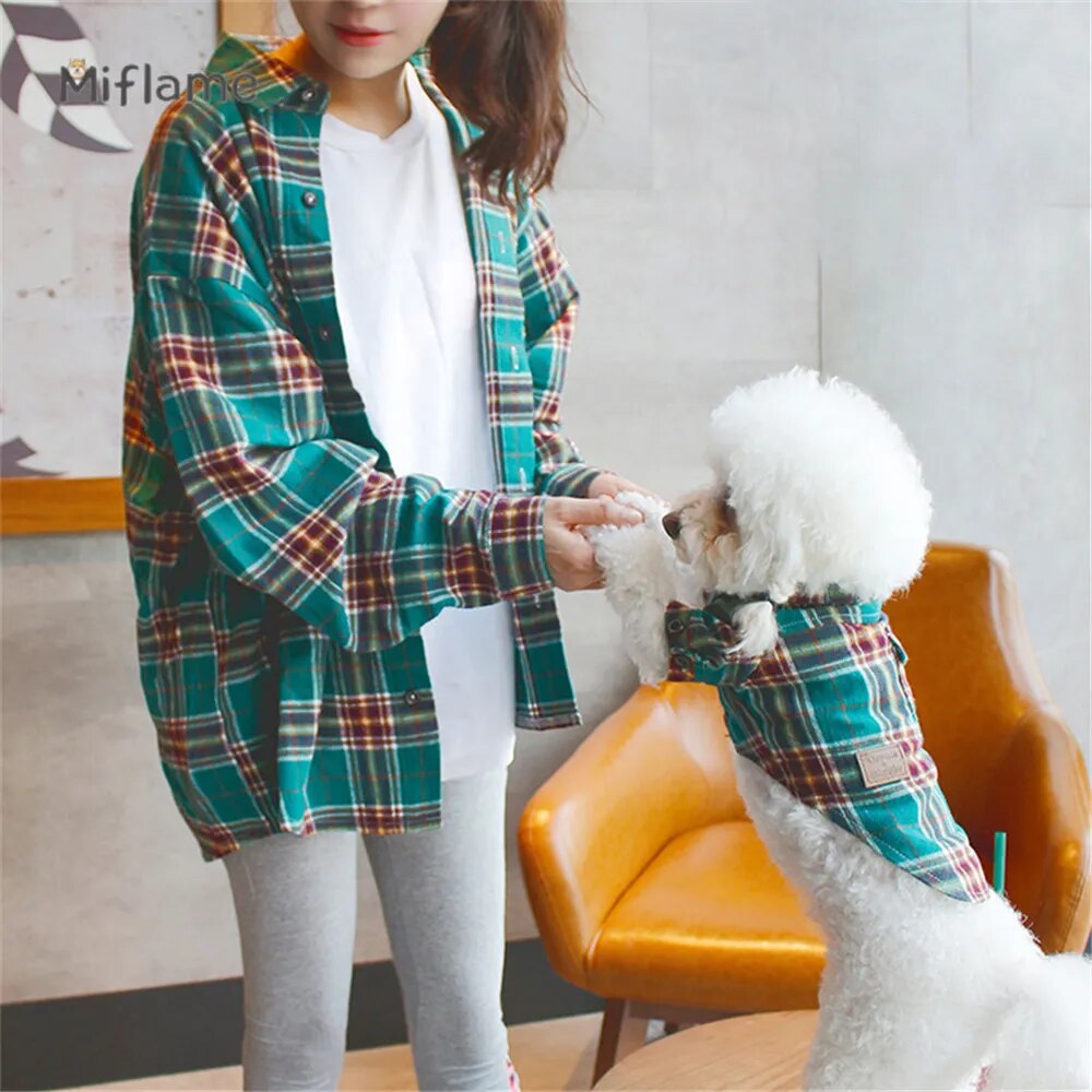 Plaid Shirt For Dog And Owner Matching